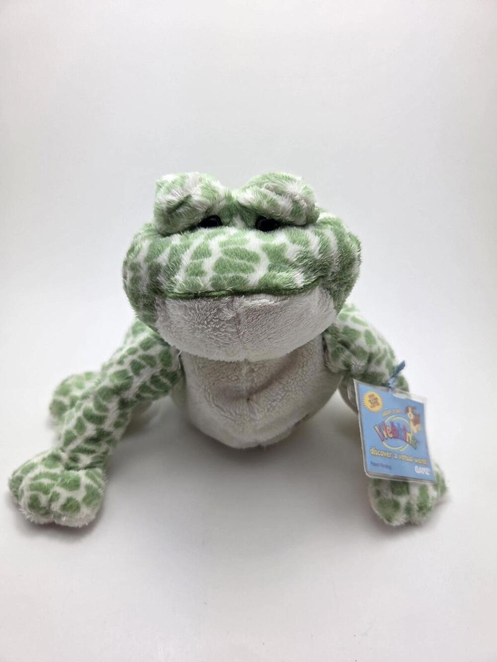 Adorable Vintage Webkinz Spotted Frog Plush with Code, Ganz Plush (10 inch)